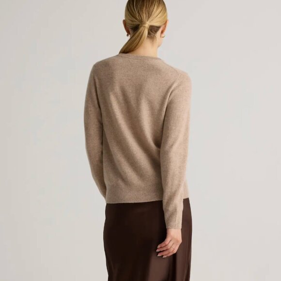 Quince Beige Crew Neck Cashmere Sweater - Picture 2 of 9